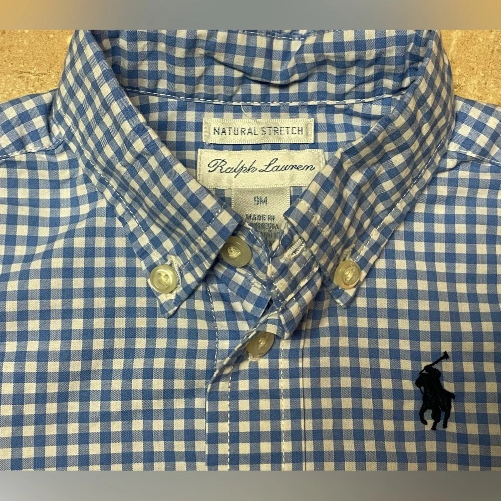 Ralph Lauren Childrenswear Baby Boys Gingham Cotton Poplin Shirt - 9 Month - Picture 4 of 5